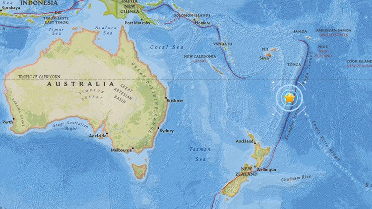 Un terremoto de magnitud 5,8 se registra cerca de Nueva Zelanda
