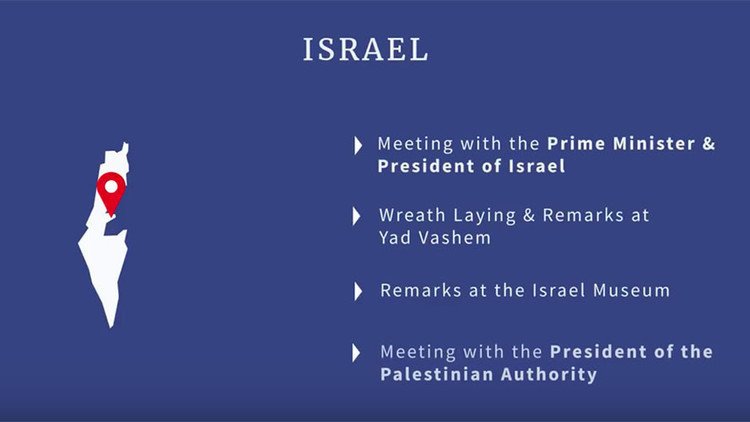 La Casa Blanca retira un video sobre la próxima gira de Trump con un mapa incorrecto de Israel