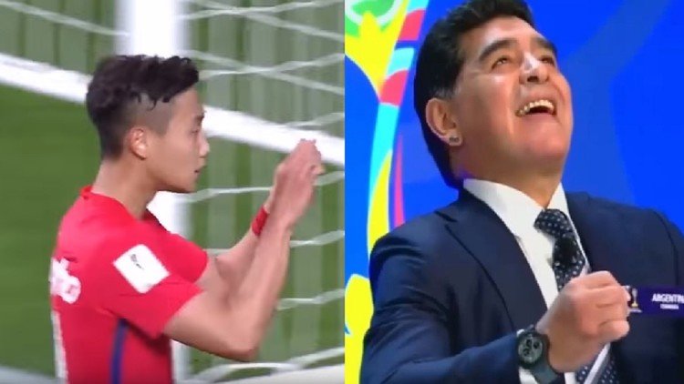 Desde Corea del Sur le mandan un 'mensajito' a Maradona 
