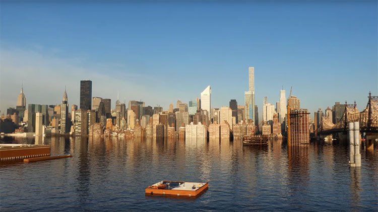 Video: Ecologistas simulan la inundación de Nueva York