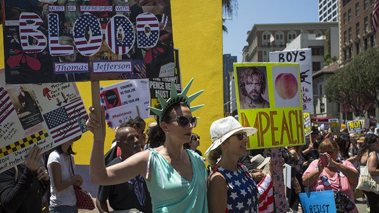 "No es mi presidente": manifestaciones en EE.UU. para pedir el 'impeachment' a Trump