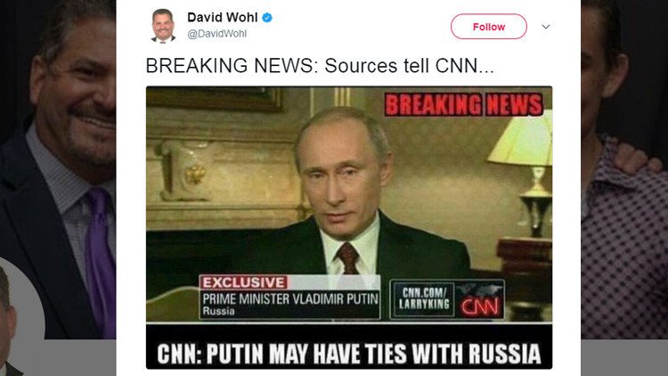 ¿Tiene Putin vínculos con Rusia?: Un meme de un periodista estadounidense se burla de la CNN