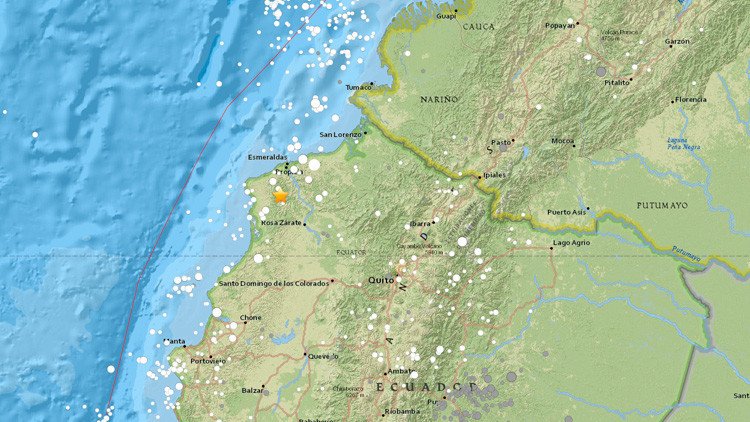 Se registra un terremoto de magnitud 5,3 en Ecuador