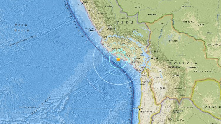 Un fuerte sismo sacude las costas del sur de Perú