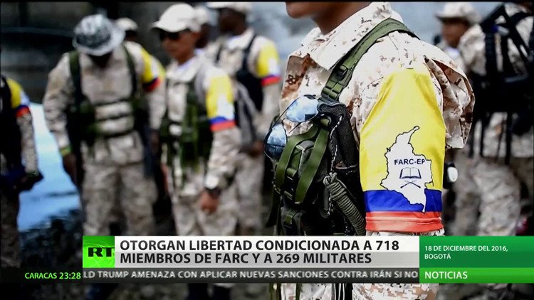 Colombia: Otorgan libertad condicionada a 718 miembros de las FARC y a 269 militantes