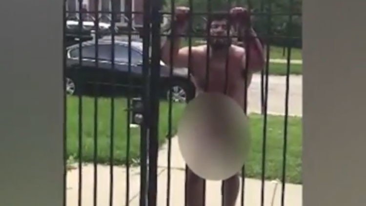 FUERTE VIDEO: Hombre desnudo drogado es disparado varias veces con un Taser