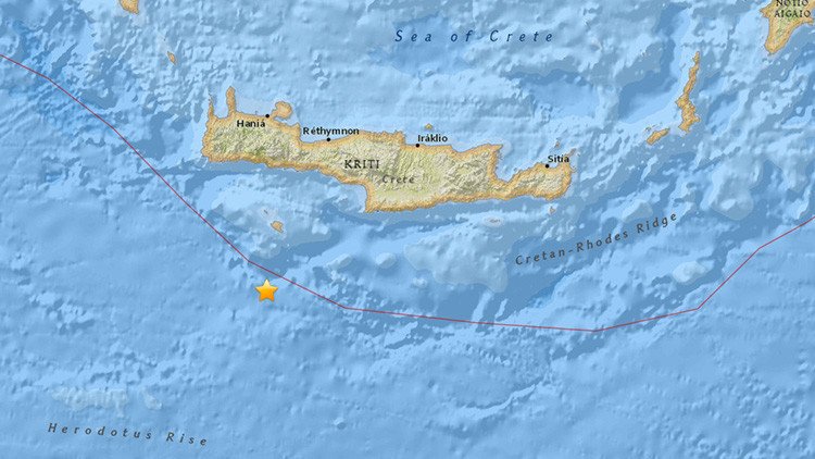 Un terremoto de magnitud 5,3 sacude las costas de Creta