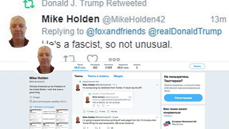 Trump reenvía un mensaje en el que se le llama "fascista" y luego lo borra