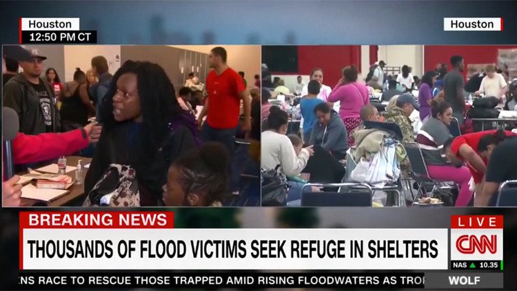 VIDEO: Sobreviviente del Harvey critica a la CNN por filmar a la gente "en sus peores momentos"