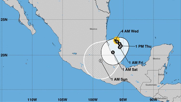 Se forma la tormenta tropical Katia frente a la costa de México 