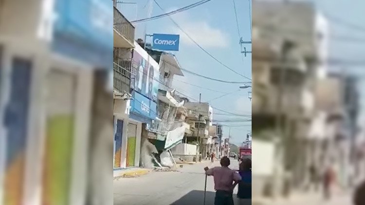 VIDEO: El impresionante derrumbe de un edificio en Oaxaca tras el terremoto