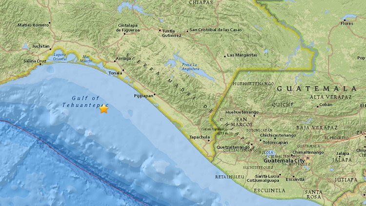 Un sismo de magnitud 5,1 sacude el golfo de Tehuantepec en México