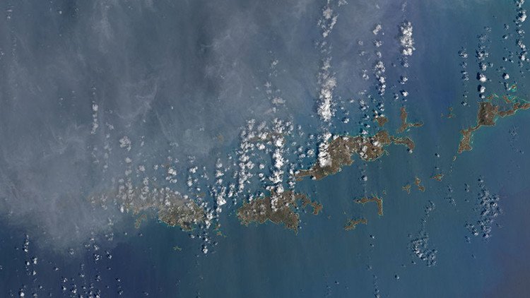 Fotos desde el espacio: Las islas del Caribe se tiñen de marrón tras el paso de Irma
