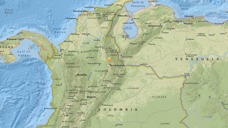 Un sismo de magnitud 5,7 se registra en el norte de Colombia