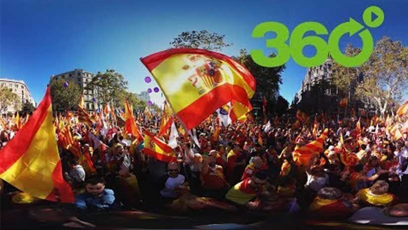 Manifestación contra la independencia de Cataluña en 360º