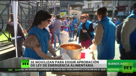 Movilización en Argentina a favor de la ley de Emergencia Alimentaria