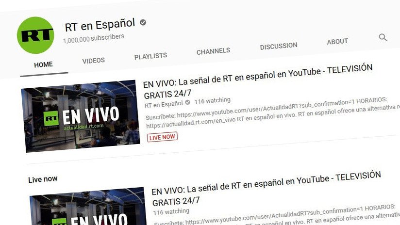 ¡Súmate y ponte al tanto!: RT en español alcanza un millón de suscriptores en YouTube