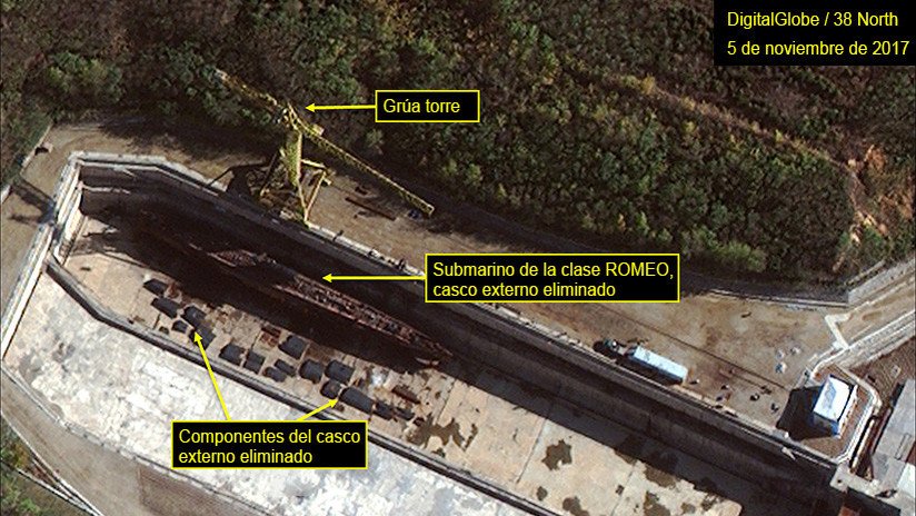 Imágenes por satélite revelan el plan "agresivo" de Pionyang de crear un submarino de misiles