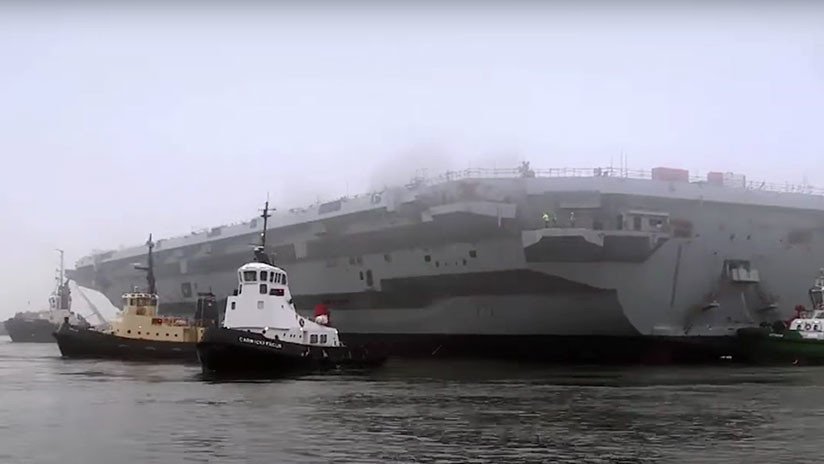 Publican el video de una fuga en el nuevo portaviones británico de 4.000 millones de dólares