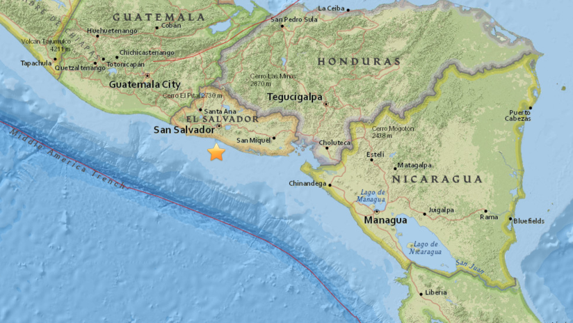 Un sismo de 5,1 se registra cerca de la costa de El Salvador