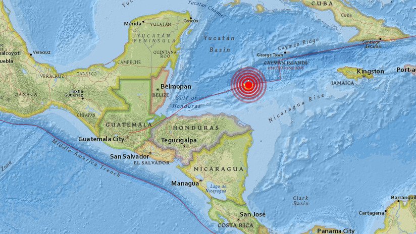 Un terremoto de magnitud 7,6 se produce en el mar, al norte de Honduras