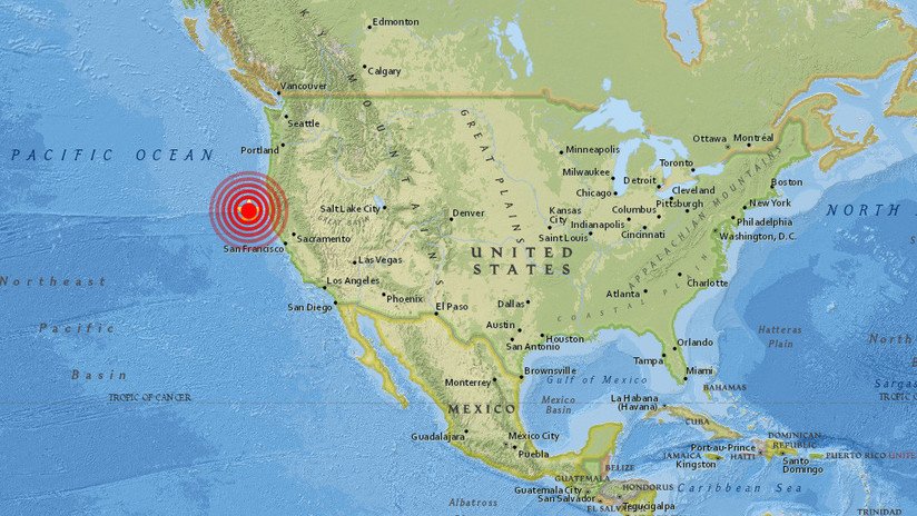 Se registra un sismo de magnitud 5,8 frente a las costas de California