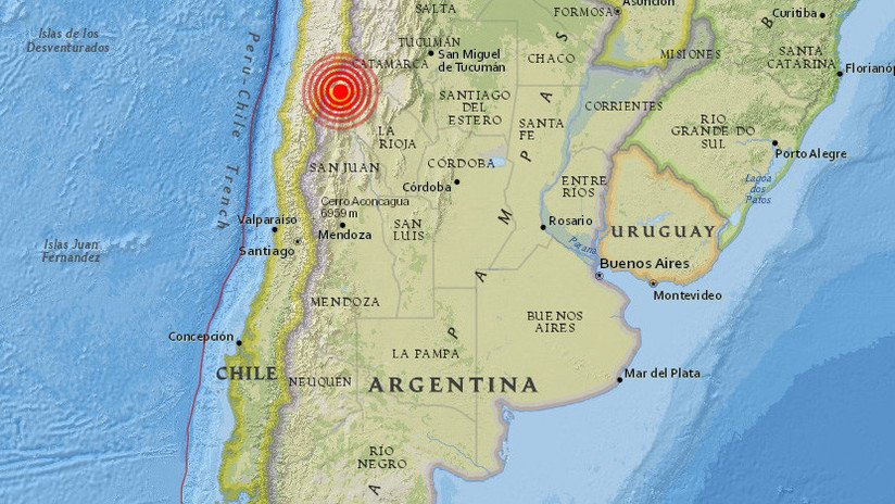 Se registra un sismo de magnitud 5,1 en Argentina