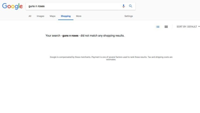 ¿Control de armas?: Desaparecen de Google Shopping los productos de Sex Pistols y Guns N' Roses