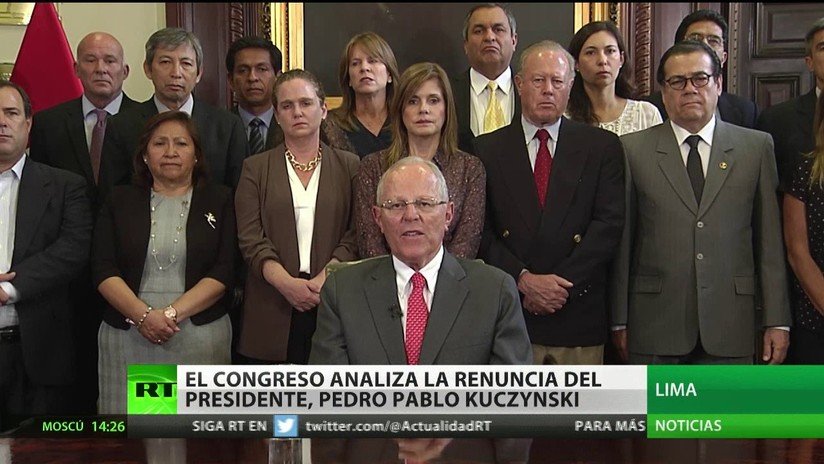 El Congreso peruano analiza la renuncia del presidente Kuczynski