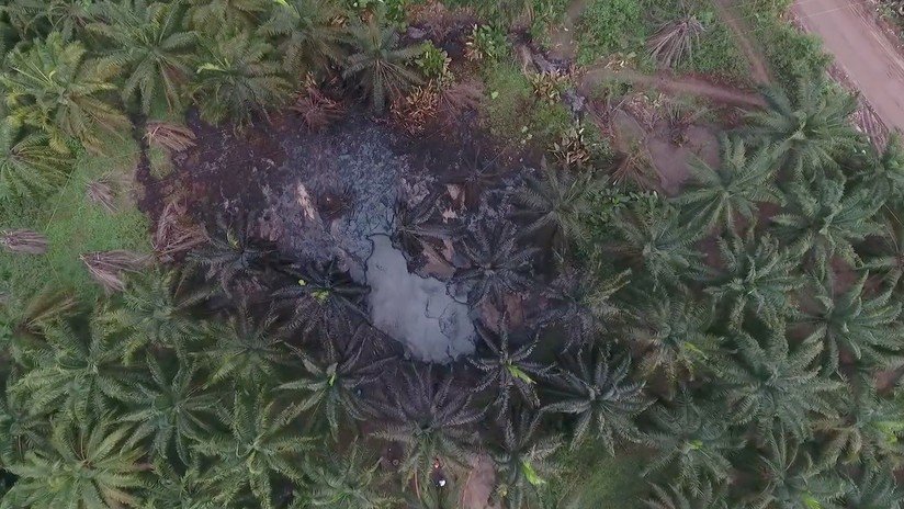 VIDEO: El alarmante vertido de petróleo en la selva colombiana a vista de dron