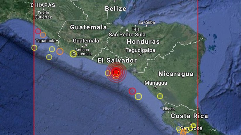 Se registra un sismo de magnitud 6,0 en El Salvador