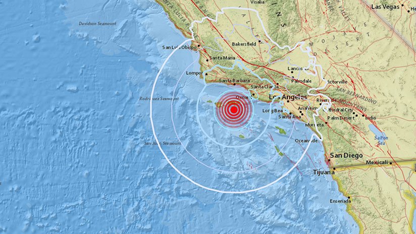 Un sismo de magnitud 5,3 se registra frente a la costa de Los Ángeles