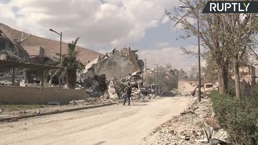 VIDEO: Primeras imágenes desde uno de los objetivos del ataque de EE.UU. a Siria