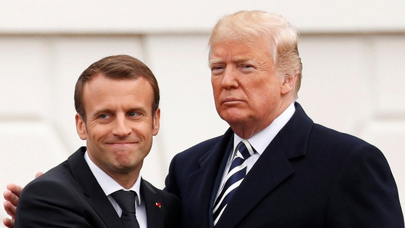 VIDEO: Trump y Macron exhiben su "maravillosa amistad" con mucho contacto físico