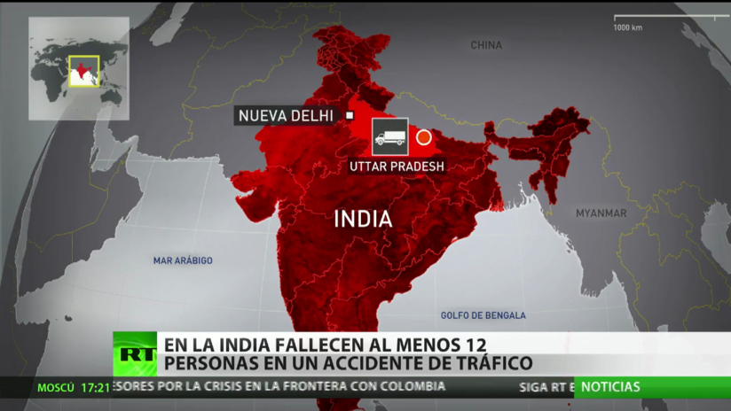 En India fallecen al menos 12 personas en un accidente de tráfico