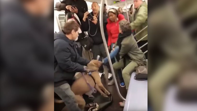 VIDEO: El inquietante momento en que un pitbull muerde a una mujer en el metro de Nueva York