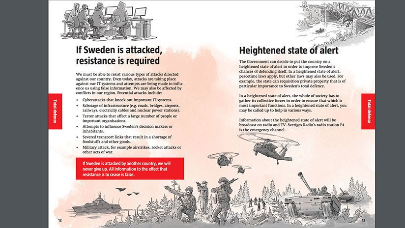 Los suecos reciben un folleto sobre cómo prepararse para una guerra