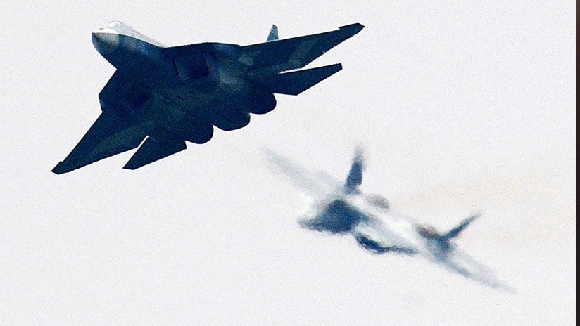 VIDEO: Los avanzados cazas furtivos rusos Su-57 lanzan ataques a tierra