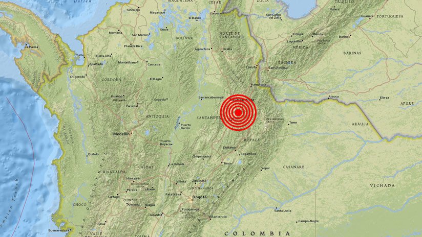 Se registra un sismo de magnitud 5,7 en Colombia