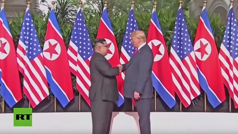 Así reportó la TV norcoreana el encuentro entre Kim Jong-un y Trump