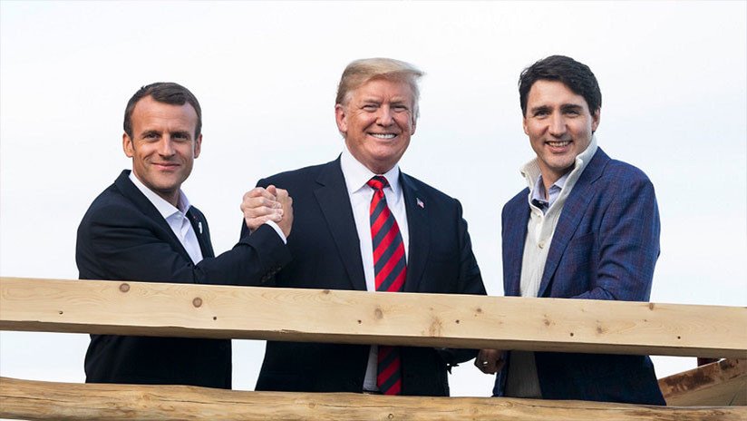 "Malas fotos": Trump responde a los "medios falsos" con imágenes sonrientes con otros líderes del G7