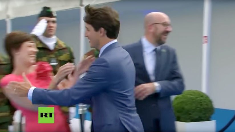 "Días sin avergonzar a Canadá: 0": Trudeau ignora a su homólogo belga para besar a su pareja (VIDEO)