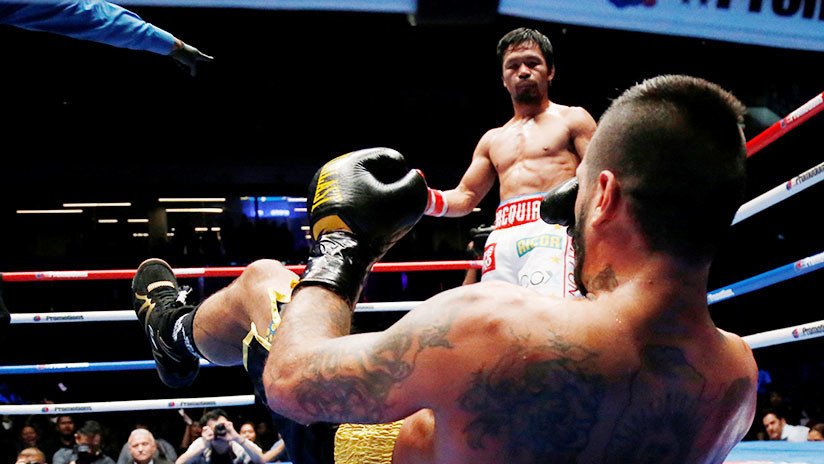 El filipino Manny Pacquiao, campeón mundial de boxeo tras derrotar a Lucas Matthysse