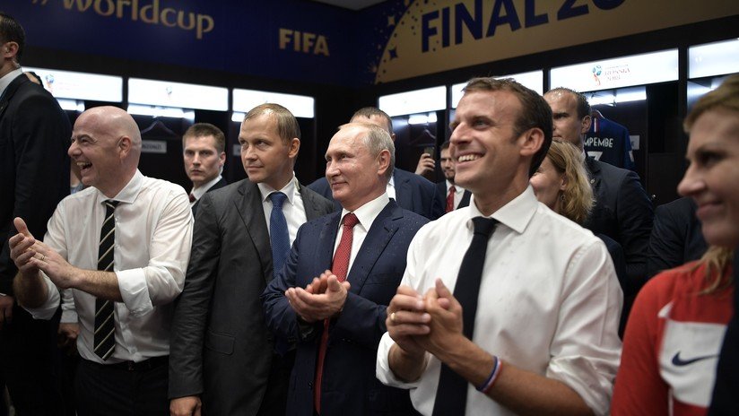 VIDEO: Presidentes de Francia, Rusia y Croacia celebran el campeonato del mundo en el vestuario galo