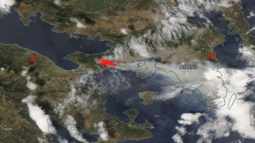 Imágenes de la NASA muestran la devastación de los incendios en Grecia (FOTOS, VIDEO)