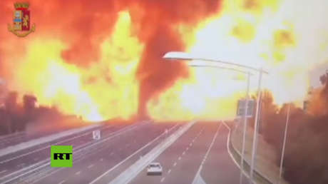 FUERTES IMÁGENES: Momento exacto de la enorme explosión en Bolonia