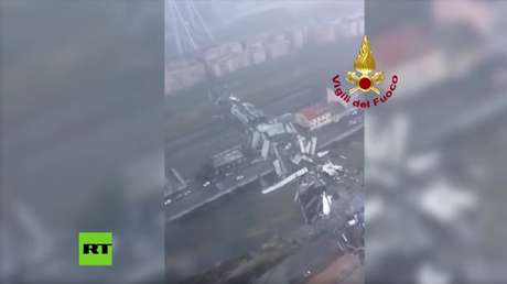 VIDEO: Imágenes aéreas tras el fatal derrumbe de un viaducto en Italia