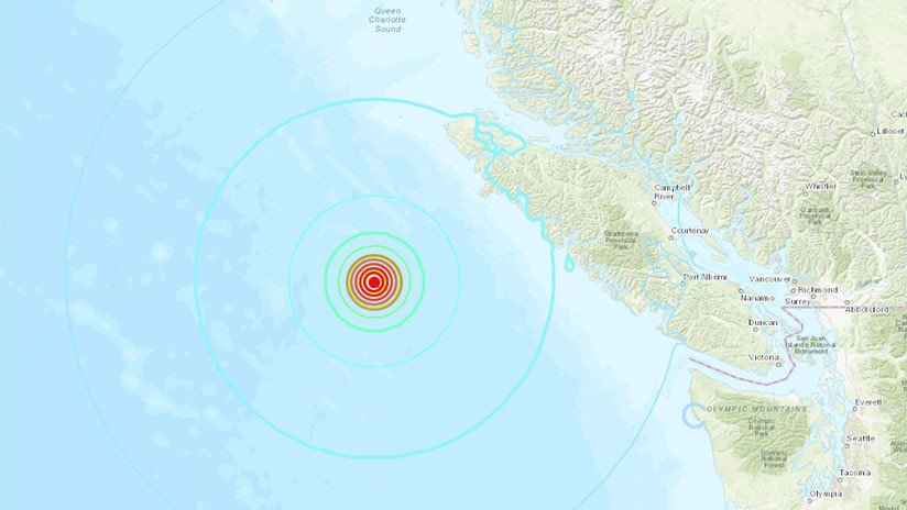 Un sismo de magnitud 6,6 sacude la costa oeste de Canadá