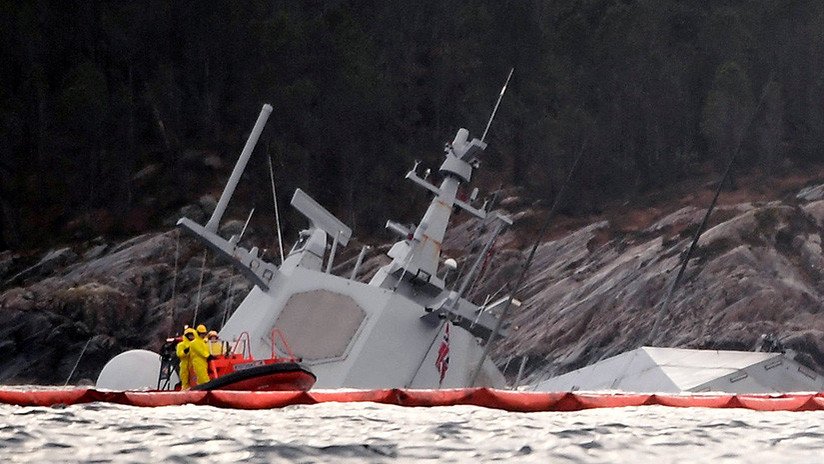 VIDEO: Fragata noruega sumergida tras colisionar con petrolero después de unos ejercicios de la OTAN