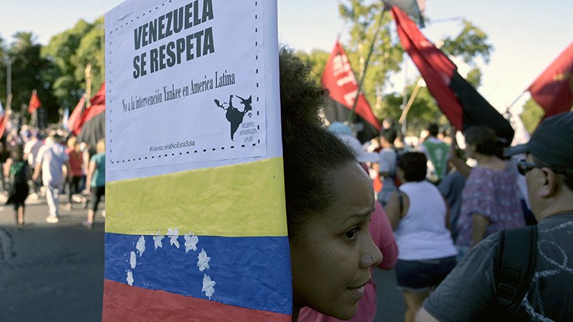 Marchan en Argentina en apoyo al presidente Maduro y en contra del intervencionismo de Trump